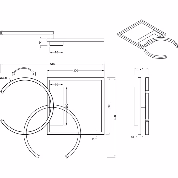 HLW LED LED Plafondlamp - Plafondverlichting - Trion Pivacci - 23.5W - Natuurlijk Wit 4000K - Dimbaar - Rechthoek - Mat Roségoud - Aluminium HLW LED LED Plafondlamp - Plafondverlichting - Trion Pivacci - 23.5W - Natuurlijk Wit 4000K - Dimbaar - Rechthoek - Mat Roségoud - Aluminium