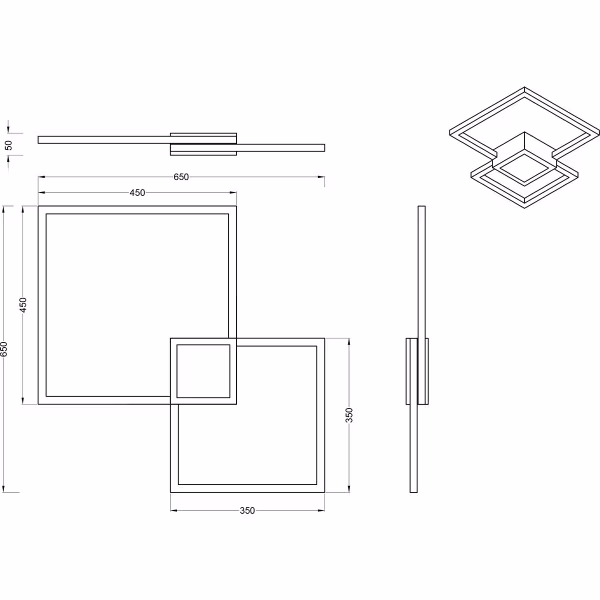 HLW LED LED Plafondlamp - Trion Hydro - 28W - Natuurlijk Wit 4000K - Dimbaar - Vierkant - Mat Wit - Aluminium HLW LED LED Plafondlamp - Trion Hydro - 28W - Natuurlijk Wit 4000K - Dimbaar - Vierkant - Mat Wit - Aluminium
