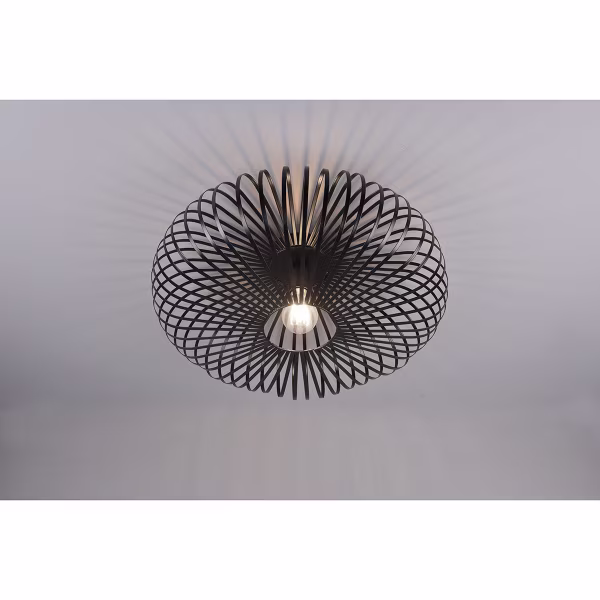 HLW LED LED Ceiling Light - Ceiling Lighting - Trion Johy - E27 Fitting - Round - Industrial - Matte Black - Aluminum - 50cm HLW LED LED Ceiling Light - Ceiling Lighting - Trion Johy - E27 Fitting - Round - Industrial - Matte Black - Aluminum - 50cm