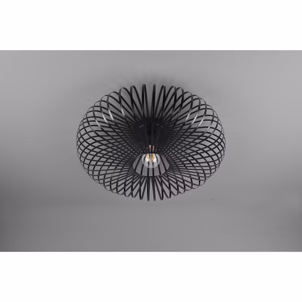 HLW LED LED Ceiling Light - Ceiling Lighting - Trion Johy - E27 Fitting - Round - Industrial - Matte Black - Aluminum - 50cm HLW LED LED Ceiling Light - Ceiling Lighting - Trion Johy - E27 Fitting - Round - Industrial - Matte Black - Aluminum - 50cm
