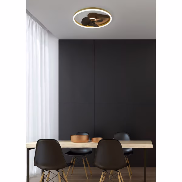 HLW LED LED Ceiling Light with Fan - Ceiling Fan - Trion Borkino - 30W - Adjustable Color - Remote Control - Dimmable - Round - Matte Black - Aluminum HLW LED LED Ceiling Light with Fan - Ceiling Fan - Trion Borkino - 30W - Adjustable Color - Remote Control - Dimmable - Round - Matte Black - Aluminum