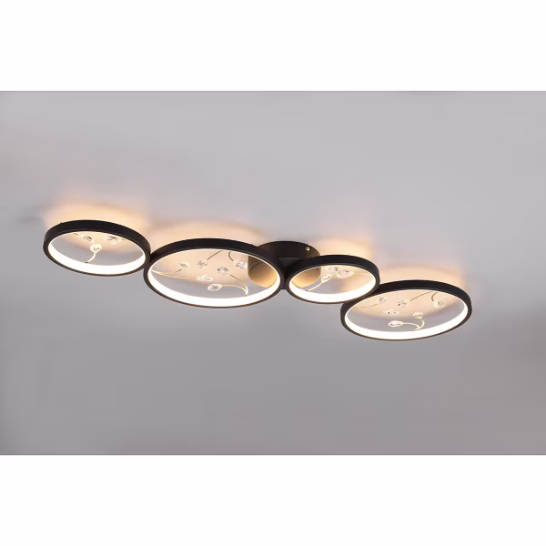 HLW LED LED Plafondlamp - Plafondverlichting - Trion Moovy - 37W - Warm Wit 3000K - Dimbaar - Rechthoek - Mat Zwart - Aluminium HLW LED LED Plafondlamp - Plafondverlichting - Trion Moovy - 37W - Warm Wit 3000K - Dimbaar - Rechthoek - Mat Zwart - Aluminium