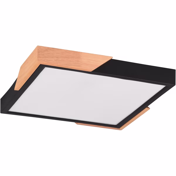 HLW LED LED Ceiling Light - Ceiling Lighting - Trion Mirza - 20W - Warm White 3000K - Dimmable - Square - Matte Black - Plastic HLW LED LED Ceiling Light - Ceiling Lighting - Trion Mirza - 20W - Warm White 3000K - Dimmable - Square - Matte Black - Plastic