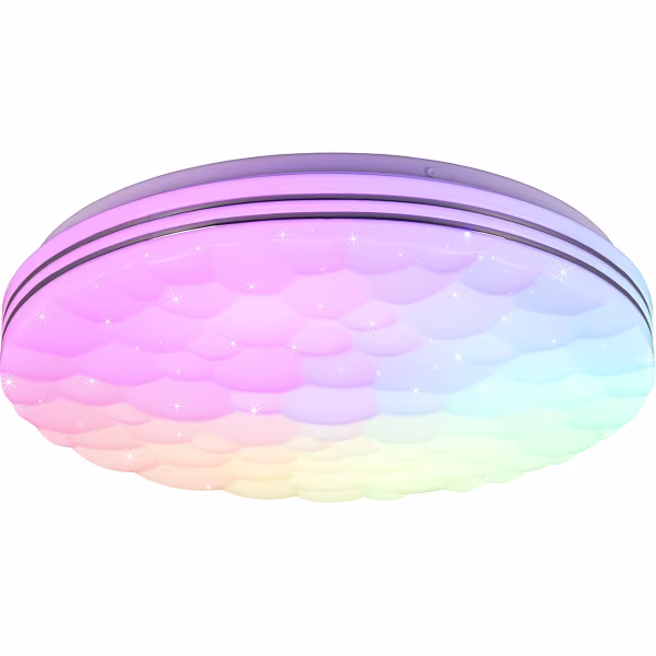 HLW LED LED Ceiling Light - Ceiling Lighting - Trion Taco - 22W - Adjustable Color - RGB - Remote Control - Dimmable - Star Light - Round - Matte White - Plastic HLW LED LED Ceiling Light - Ceiling Lighting - Trion Taco - 22W - Adjustable Color - RGB - Remote Control - Dimmable - Star Light - Round - Matte White - Plastic