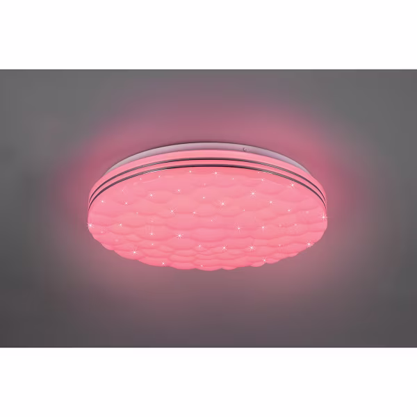 HLW LED LED Ceiling Light - Ceiling Lighting - Trion Taco - 22W - Adjustable Color - RGB - Remote Control - Dimmable - Star Light - Round - Matte White - Plastic HLW LED LED Ceiling Light - Ceiling Lighting - Trion Taco - 22W - Adjustable Color - RGB - Remote Control - Dimmable - Star Light - Round - Matte White - Plastic