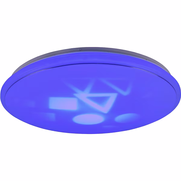 HLW LED LED Ceiling Light - Ceiling Lighting - Trion Turbo - 21W - Warm White 3000K - RGB - Dimmable - Remote Control - Round - Matte White - Plastic HLW LED LED Ceiling Light - Ceiling Lighting - Trion Turbo - 21W - Warm White 3000K - RGB - Dimmable - Remote Control - Round - Matte White - Plastic