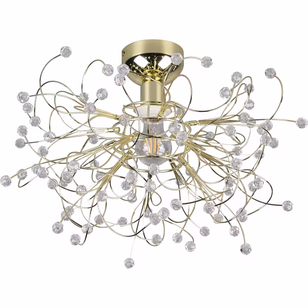 HLW LED LED Plafondlamp - Plafondverlichting - Trion Guston - E27 Fitting - 1-lichts - Rond - Mat Goud - Aluminium HLW LED LED Plafondlamp - Plafondverlichting - Trion Guston - E27 Fitting - 1-lichts - Rond - Mat Goud - Aluminium