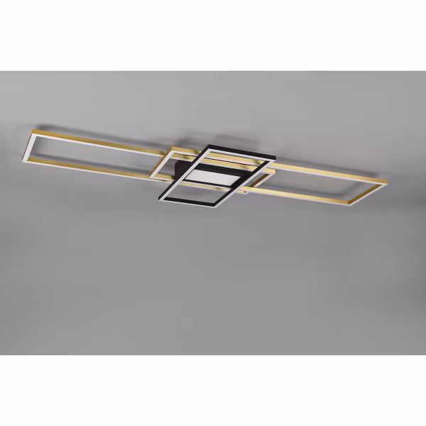 HLW LED LED Ceiling Lamp - Ceiling Lighting - Trion Urano - 60W - Adjustable Color - Remote Control - Dimmable - Rectangular - Matte Gold - Aluminum HLW LED LED Ceiling Lamp - Ceiling Lighting - Trion Urano - 60W - Adjustable Color - Remote Control - Dimmable - Rectangular - Matte Gold - Aluminum