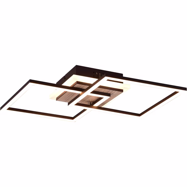 HLW LED LED Plafondlamp - Plafondverlichting - Trion Goron - 25W - Aanpasbare Kleur - Afstandsbediening - Dimbaar - Vierkant - Mat Zwart - Hout HLW LED LED Plafondlamp - Plafondverlichting - Trion Goron - 25W - Aanpasbare Kleur - Afstandsbediening - Dimbaar - Vierkant - Mat Zwart - Hout