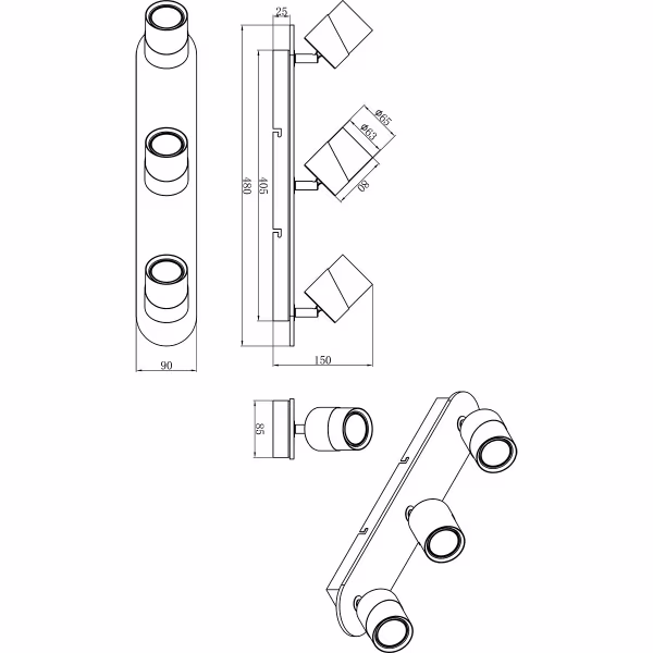 HLW LED LED Ceiling Spotlight - Trion Arnia - GU10 Fitting - 3-light - Round - Wood/Black - Natural wood HLW LED LED Ceiling Spotlight - Trion Arnia - GU10 Fitting - 3-light - Round - Wood/Black - Natural wood