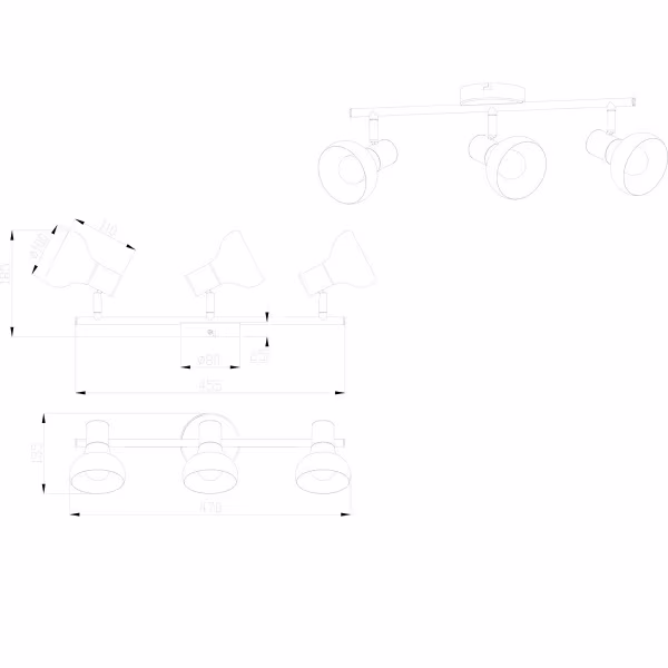 HLW LED LED Plafondspot - Trion Livori - E14 Fitting - 3-lichts - Rechthoek - Mat Wit - Metaal HLW LED LED Plafondspot - Trion Livori - E14 Fitting - 3-lichts - Rechthoek - Mat Wit - Metaal