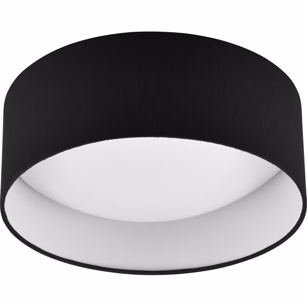 HLW LED LED Ceiling Lamp - Trion Lukaku - Warm White - 3000K - 12W - Round - Black - Textile HLW LED LED Ceiling Lamp - Trion Lukaku - Warm White - 3000K - 12W - Round - Black - Textile