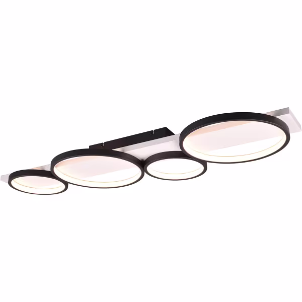 HLW LED LED Plafondlamp - Trion Rameda - 44W - Warm Wit 3000K - Dimbaar - Rechthoek Rond - Mat Zwart - Metaal HLW LED LED Plafondlamp - Trion Rameda - 44W - Warm Wit 3000K - Dimbaar - Rechthoek Rond - Mat Zwart - Metaal