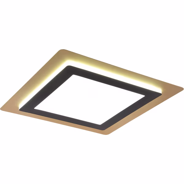 HLW LED LED Ceiling Light - Trion Groan - 46W - Adjustable color - Dimmable - Square - Black Gold - Metal HLW LED LED Ceiling Light - Trion Groan - 46W - Adjustable color - Dimmable - Square - Black Gold - Metal