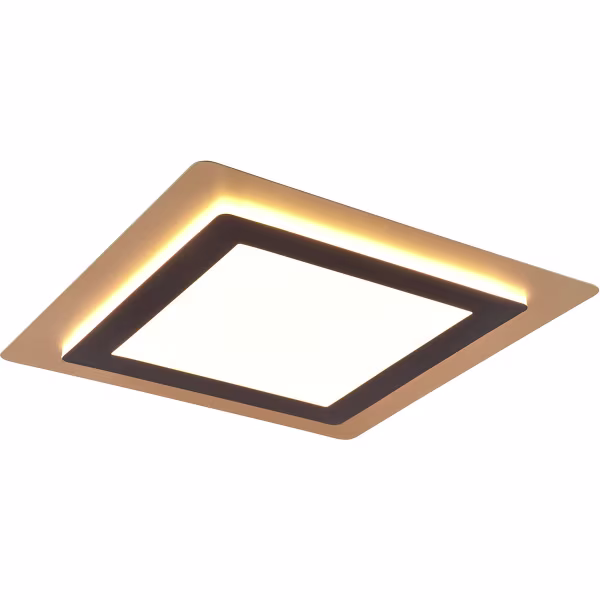 HLW LED LED Ceiling Light - Trion Groan - 46W - Adjustable color - Dimmable - Square - Black Gold - Metal HLW LED LED Ceiling Light - Trion Groan - 46W - Adjustable color - Dimmable - Square - Black Gold - Metal