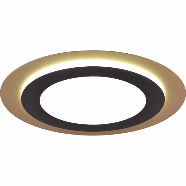 HLW LED LED Plafondlamp - Plafondverlichting - Trion Groan - 42W - Aanpasbare Kleur - Afstandsbediening - Dimbaar - Rond - Zwart Goud - Metaal HLW LED LED Plafondlamp - Plafondverlichting - Trion Groan - 42W - Aanpasbare Kleur - Afstandsbediening - Dimbaar - Rond - Zwart Goud - Metaal
