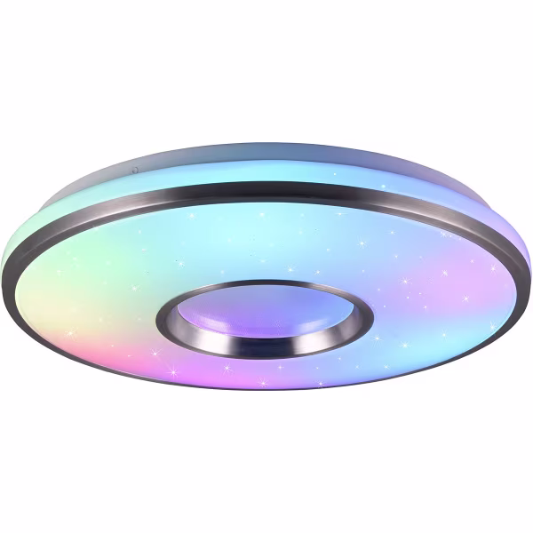 HLW LED LED Plafondlamp - Plafondverlichting - Trion Reli - 21W - Aanpasbare Kleur - RGB - Afstandsbediening - Dimbaar - Sterlicht - Rond - Geborsteld Aluminium - Kunststof HLW LED LED Plafondlamp - Plafondverlichting - Trion Reli - 21W - Aanpasbare Kleur - RGB - Afstandsbediening - Dimbaar - Sterlicht - Rond - Geborsteld Aluminium - Kunststof
