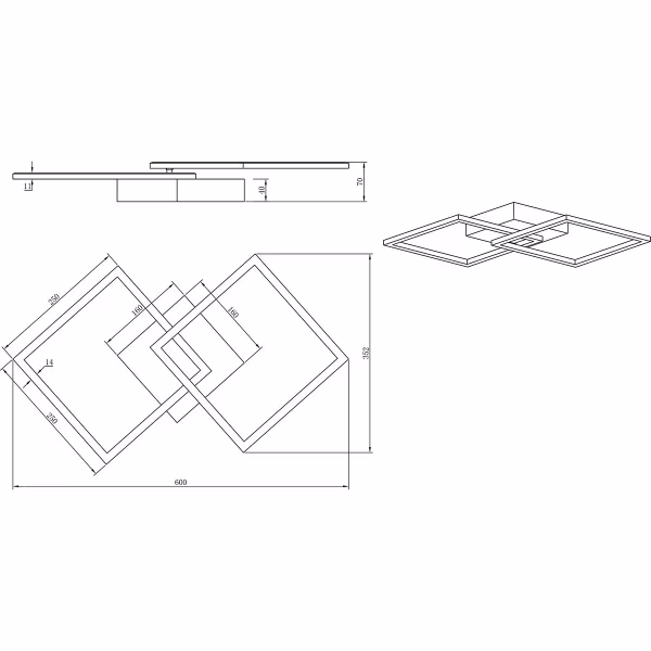HLW LED LED Ceiling Lamp - Ceiling Lighting - Trion Square - 20W - Natural White 4000K - Square - Matte White - Metal HLW LED LED Ceiling Lamp - Ceiling Lighting - Trion Square - 20W - Natural White 4000K - Square - Matte White - Metal
