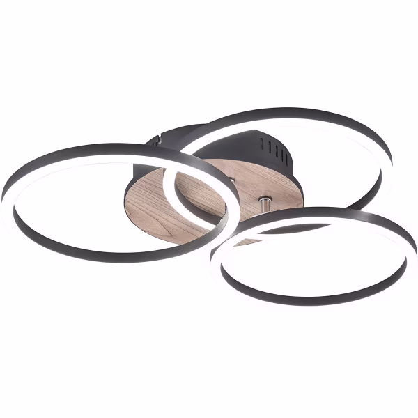 HLW LED LED Plafondlamp - Plafondverlichting - Trion Rondo - 27W - Aanpasbare Kleur - Rond - Bruin - MDF HLW LED LED Plafondlamp - Plafondverlichting - Trion Rondo - 27W - Aanpasbare Kleur - Rond - Bruin - MDF