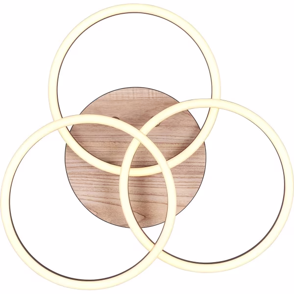 HLW LED LED Plafondlamp - Plafondverlichting - Trion Rondo - 27W - Aanpasbare Kleur - Rond - Bruin - MDF HLW LED LED Plafondlamp - Plafondverlichting - Trion Rondo - 27W - Aanpasbare Kleur - Rond - Bruin - MDF