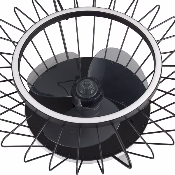 HLW LED LED Ceiling Light with Fan - Ceiling Fan - Trion Karla - 30W - Adjustable Color - Remote Control - Dimmable - Round - Matte Black - Metal HLW LED LED Ceiling Light with Fan - Ceiling Fan - Trion Karla - 30W - Adjustable Color - Remote Control - Dimmable - Round - Matte Black - Metal