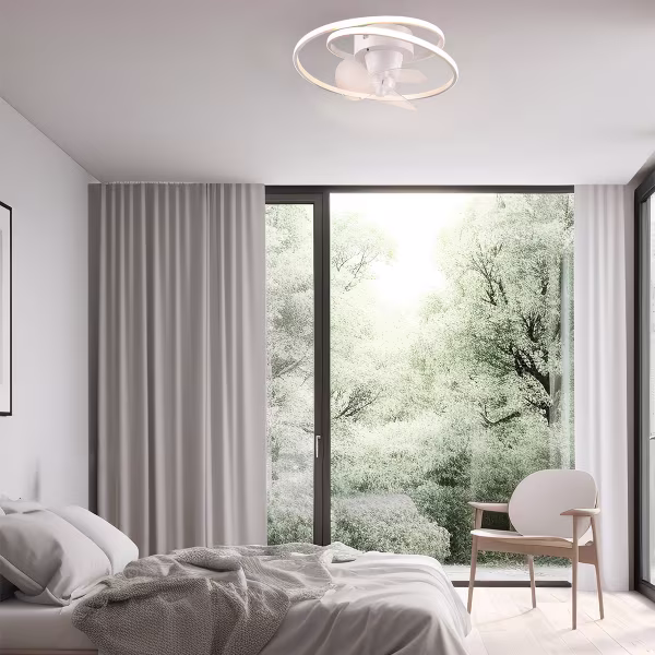 HLW LED LED Plafondlamp met Ventilator - Plafondventilator - Trion Muaz - 38W - Aanpasbare Kleur - Afstandsbediening - Dimbaar - Rond - Mat Wit - Metaal HLW LED LED Plafondlamp met Ventilator - Plafondventilator - Trion Muaz - 38W - Aanpasbare Kleur - Afstandsbediening - Dimbaar - Rond - Mat Wit - Metaal