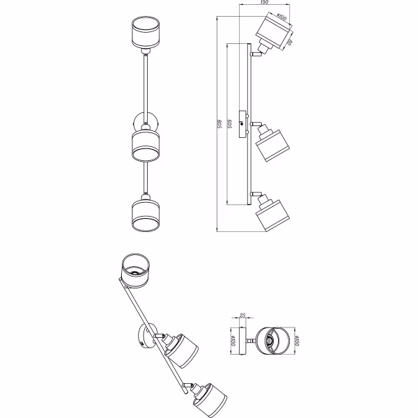 HLW LED LED Plafondspot - Trion Arona - E14 Fitting - 3-lichts - Rond - Chroom - Metaal