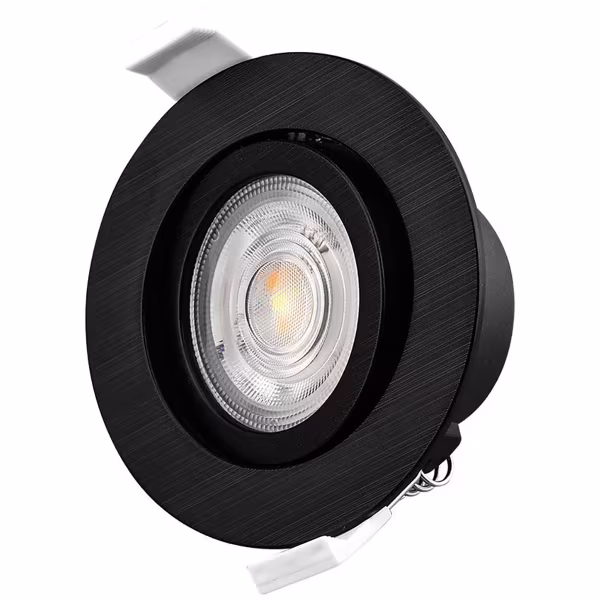 HLW LED LED Inbouwspot - Brinton - 7W 630lm 38D - Dimbaar - 865 Helder/Koud Wit 6500K - Rond - Zwart HLW LED LED Inbouwspot - Brinton - 7W 630lm 38D - Dimbaar - 865 Helder/Koud Wit 6500K - Rond - Zwart