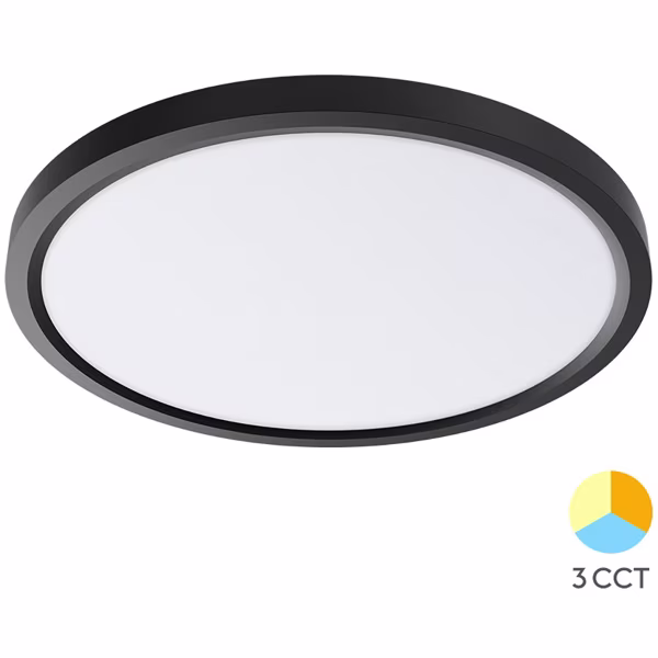 HLW LED LED Ceiling Light - Brinton Jin - 45W 5280lm - 865 Bright/Cool White 6500K - Ø500 mm - Surface Mounted - Round - Black HLW LED LED Ceiling Light - Brinton Jin - 45W 5280lm - 865 Bright/Cool White 6500K - Ø500 mm - Surface Mounted - Round - Black