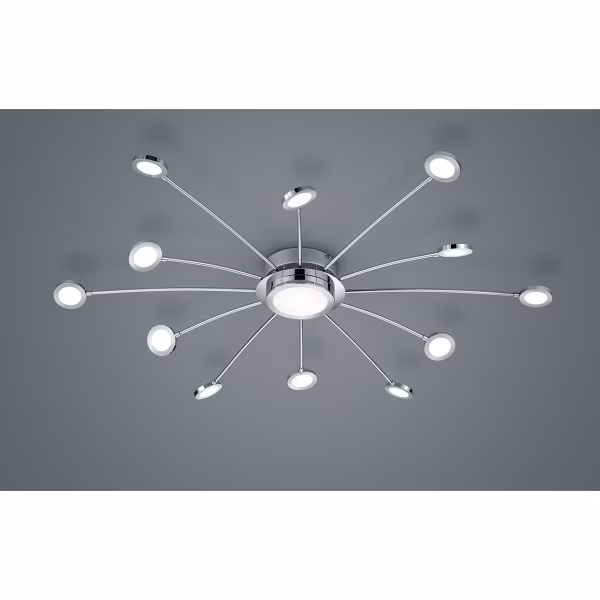 HLW LED LED Plafondlamp - Trion Bodrina - 24W + 6W - 13-lichts - Aanpasbare Kleur - Dimbaar - Afstandsbediening - Rond - Mat Chroom - Aluminium HLW LED LED Plafondlamp - Trion Bodrina - 24W + 6W - 13-lichts - Aanpasbare Kleur - Dimbaar - Afstandsbediening - Rond - Mat Chroom - Aluminium