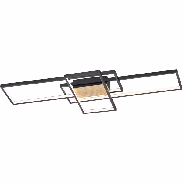 HLW LED LED Plafondlamp - Trion Tucino - 35W - Warm Wit 3000K - Dimbaar - Rechthoek - Mat Zwart - Aluminium HLW LED LED Plafondlamp - Trion Tucino - 35W - Warm Wit 3000K - Dimbaar - Rechthoek - Mat Zwart - Aluminium