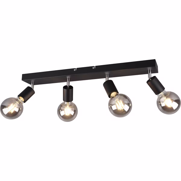 HLW LED LED Plafondspot - Trion Zuncka - E27 Fitting - 4-lichts - Rechthoek - Mat Zwart - Aluminium HLW LED LED Plafondspot - Trion Zuncka - E27 Fitting - 4-lichts - Rechthoek - Mat Zwart - Aluminium