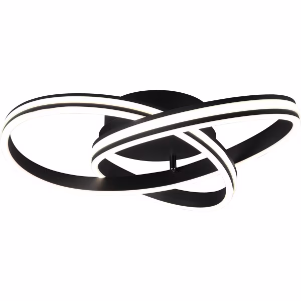 HLW LED LED Plafondlamp - Plafondverlichting - Trion Yarino - 58W - Aanpasbare Kleur - Dimbaar - Rond - Mat Zwart - Aluminium HLW LED LED Plafondlamp - Plafondverlichting - Trion Yarino - 58W - Aanpasbare Kleur - Dimbaar - Rond - Mat Zwart - Aluminium