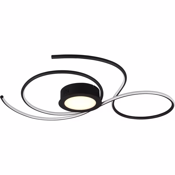 HLW LED LED Plafondlamp - Plafondverlichting - Trion Jivino - 48W - Aanpasbare Kleur - Dimbaar - Rond - Mat Zwart - Aluminium HLW LED LED Plafondlamp - Plafondverlichting - Trion Jivino - 48W - Aanpasbare Kleur - Dimbaar - Rond - Mat Zwart - Aluminium