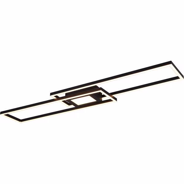 HLW LED LED Plafondlamp - Plafondverlichting - Trion Gandon - 37W + 10W - Aanpasbare Kleur - Dimbaar - Rond - Mat Zwart - Aluminium HLW LED LED Plafondlamp - Plafondverlichting - Trion Gandon - 37W + 10W - Aanpasbare Kleur - Dimbaar - Rond - Mat Zwart - Aluminium