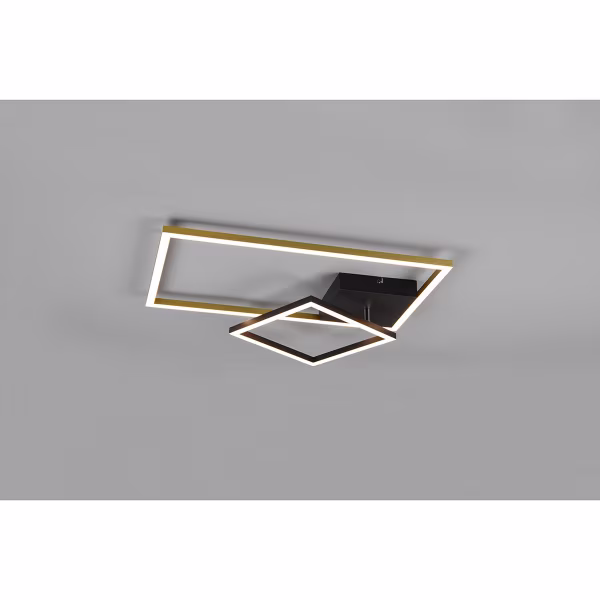 HLW LED LED Ceiling Lamp - Ceiling Lighting - Trion Pado - 25W - Warm White 3000K - Dimmable - Rectangular - Matte Gold - Aluminum HLW LED LED Ceiling Lamp - Ceiling Lighting - Trion Pado - 25W - Warm White 3000K - Dimmable - Rectangular - Matte Gold - Aluminum