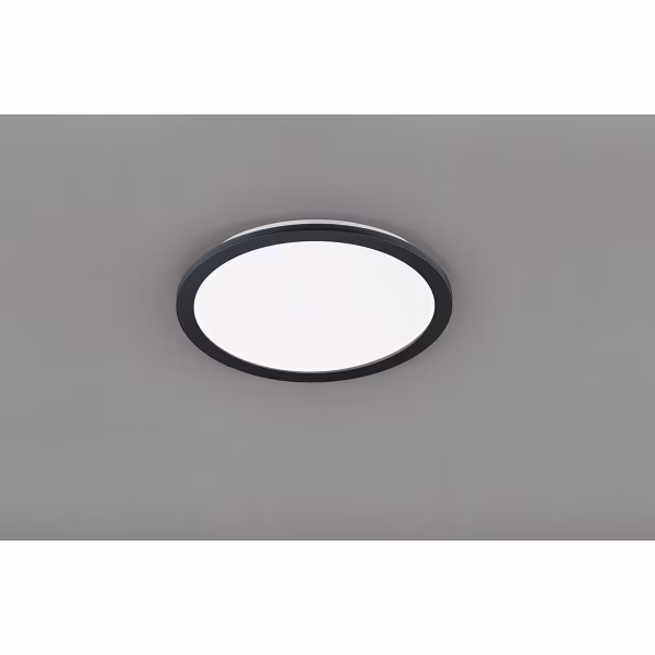 HLW LED LED Plafondlamp - Trion Campill - 22W - Warm Wit 3000K - Spatwaterdicht IP44 - Dimbaar - Rond - Mat Zwart - Kunststof HLW LED LED Plafondlamp - Trion Campill - 22W - Warm Wit 3000K - Spatwaterdicht IP44 - Dimbaar - Rond - Mat Zwart - Kunststof