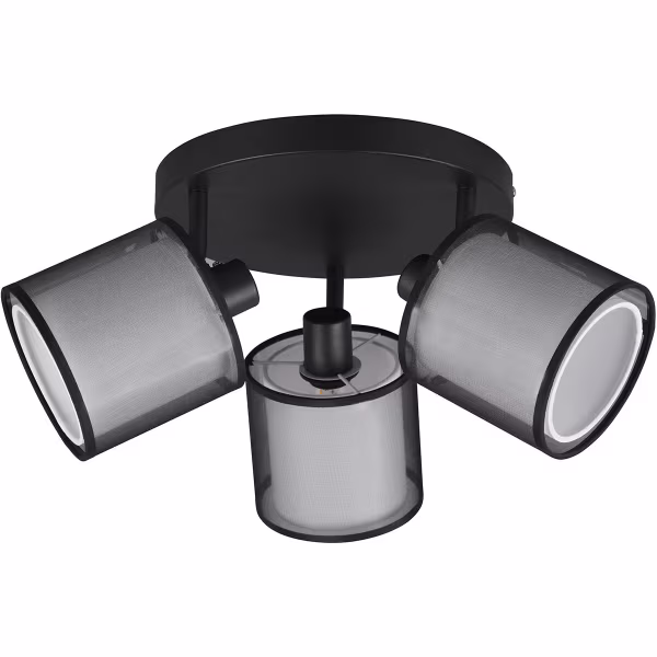 HLW LED LED Plafondspot - Plafondverlichting - Trion Bidon - E14 Fitting - 3-lichts - Rond - Mat Zwart - Aluminium HLW LED LED Plafondspot - Plafondverlichting - Trion Bidon - E14 Fitting - 3-lichts - Rond - Mat Zwart - Aluminium