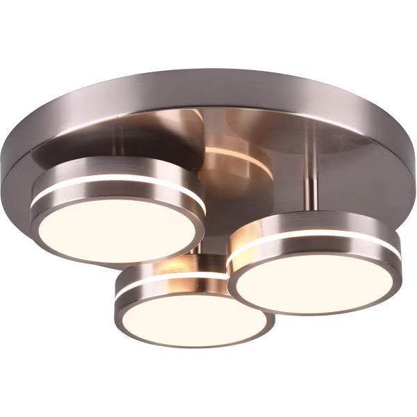 HLW LED LED Ceiling Light - Ceiling Lighting - Trion Franco - 25.5W - Warm White 3000K - 3-light - Dimmable - Round - Matte Nickel - Aluminum HLW LED LED Ceiling Light - Ceiling Lighting - Trion Franco - 25.5W - Warm White 3000K - 3-light - Dimmable - Round - Matte Nickel - Aluminum