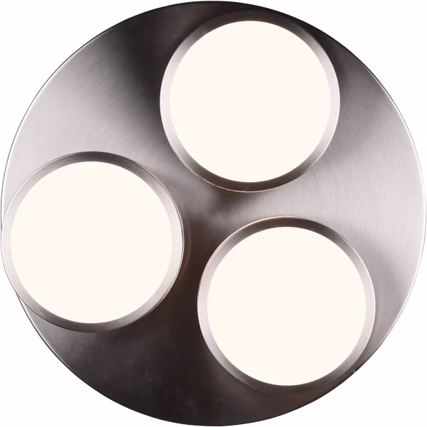 HLW LED LED Ceiling Light - Ceiling Lighting - Trion Franco - 25.5W - Warm White 3000K - 3-light - Dimmable - Round - Matte Nickel - Aluminum HLW LED LED Ceiling Light - Ceiling Lighting - Trion Franco - 25.5W - Warm White 3000K - 3-light - Dimmable - Round - Matte Nickel - Aluminum