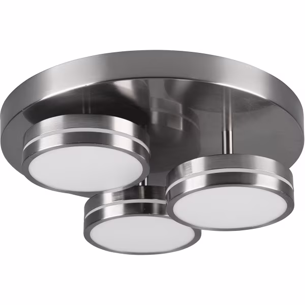 HLW LED LED Ceiling Light - Ceiling Lighting - Trion Franco - 25.5W - Warm White 3000K - 3-light - Dimmable - Round - Matte Nickel - Aluminum HLW LED LED Ceiling Light - Ceiling Lighting - Trion Franco - 25.5W - Warm White 3000K - 3-light - Dimmable - Round - Matte Nickel - Aluminum