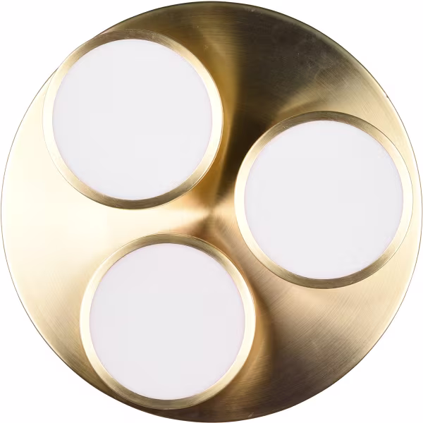 HLW LED LED Ceiling Light - Ceiling Lighting - Trion Franco - 25.5W - Warm White 3000K - 3-light - Dimmable - Round - Matte Gold - Aluminum HLW LED LED Ceiling Light - Ceiling Lighting - Trion Franco - 25.5W - Warm White 3000K - 3-light - Dimmable - Round - Matte Gold - Aluminum