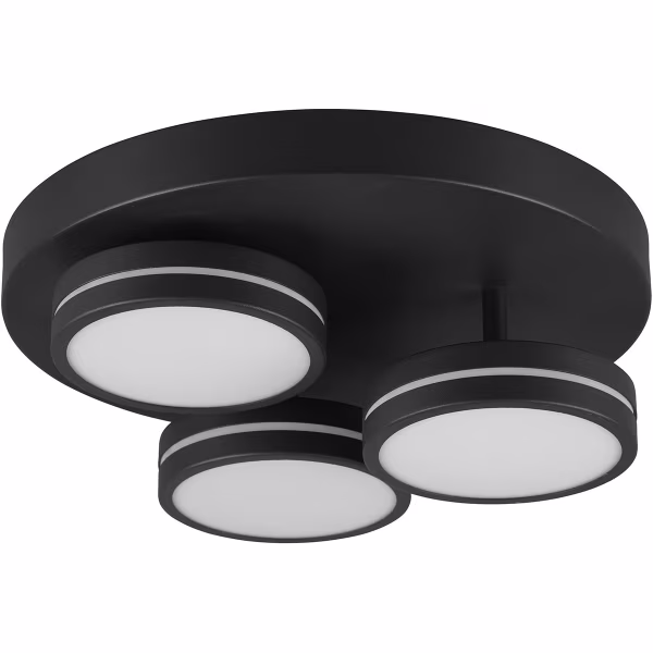 HLW LED LED Ceiling Lamp - Ceiling Lighting - Trion Franco - 25.5W - Warm White 3000K - 3-light - Dimmable - Round - Matte Anthracite - Aluminum HLW LED LED Ceiling Lamp - Ceiling Lighting - Trion Franco - 25.5W - Warm White 3000K - 3-light - Dimmable - Round - Matte Anthracite - Aluminum