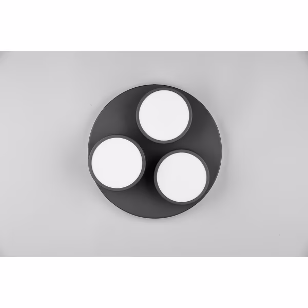 HLW LED LED Ceiling Lamp - Ceiling Lighting - Trion Franco - 25.5W - Warm White 3000K - 3-light - Dimmable - Round - Matte Anthracite - Aluminum HLW LED LED Ceiling Lamp - Ceiling Lighting - Trion Franco - 25.5W - Warm White 3000K - 3-light - Dimmable - Round - Matte Anthracite - Aluminum