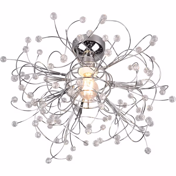 HLW LED LED Plafondlamp - Plafondverlichting - Trion Guston - E27 Fitting - 1-lichts - Rond - Mat Chroom - Aluminium HLW LED LED Plafondlamp - Plafondverlichting - Trion Guston - E27 Fitting - 1-lichts - Rond - Mat Chroom - Aluminium