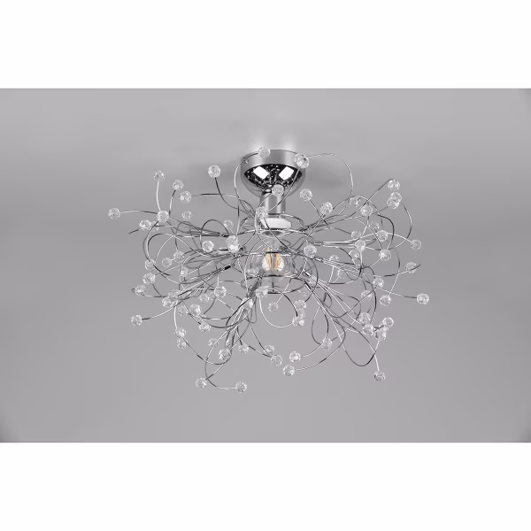 HLW LED LED Plafondlamp - Plafondverlichting - Trion Guston - E27 Fitting - 1-lichts - Rond - Mat Chroom - Aluminium HLW LED LED Plafondlamp - Plafondverlichting - Trion Guston - E27 Fitting - 1-lichts - Rond - Mat Chroom - Aluminium