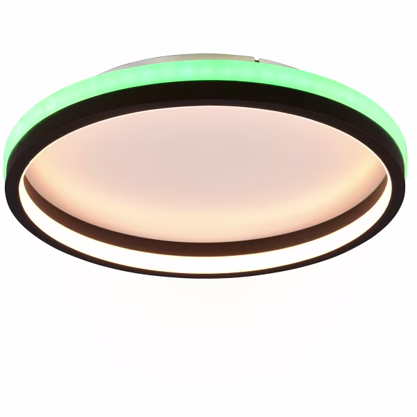 HLW LED LED Ceiling Lamp - Ceiling Lighting - Trion Kio - 18W - RGBW - Dimmable - Adjustable Color - Remote Control - Round - Matte Black - Metal HLW LED LED Ceiling Lamp - Ceiling Lighting - Trion Kio - 18W - RGBW - Dimmable - Adjustable Color - Remote Control - Round - Matte Black - Metal