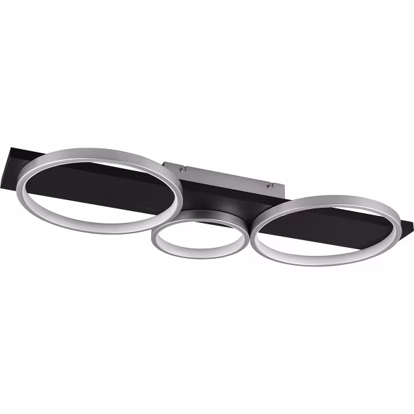 HLW LED LED Ceiling Light - Trion Rameda - 33W - Warm White 3000K - Dimmable - Rectangular Round - Titanium - Metal HLW LED LED Ceiling Light - Trion Rameda - 33W - Warm White 3000K - Dimmable - Rectangular Round - Titanium - Metal