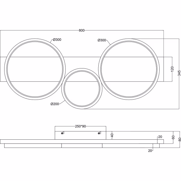 HLW LED LED Ceiling Light - Trion Rameda - 33W - Warm White 3000K - Dimmable - Rectangular Round - Titanium - Metal HLW LED LED Ceiling Light - Trion Rameda - 33W - Warm White 3000K - Dimmable - Rectangular Round - Titanium - Metal