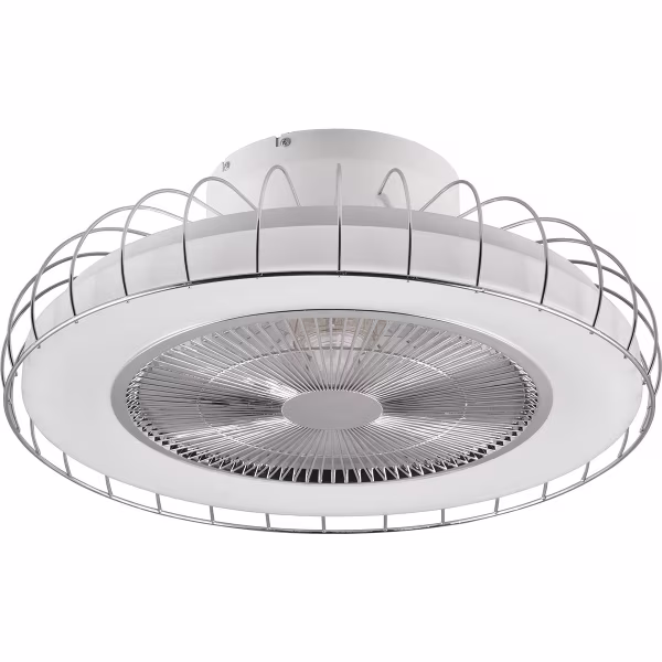 HLW LED LED Ceiling Light with Fan - Ceiling Fan - Trion Ford - 30W - Adjustable Color - Remote Control - Dimmable - Round - Chrome - Metal HLW LED LED Ceiling Light with Fan - Ceiling Fan - Trion Ford - 30W - Adjustable Color - Remote Control - Dimmable - Round - Chrome - Metal